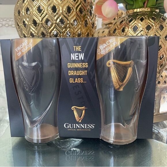 NEW Guinness  20 oz Harp Gravity Pint Glass - Pack of 2 - Picture 9 of 10